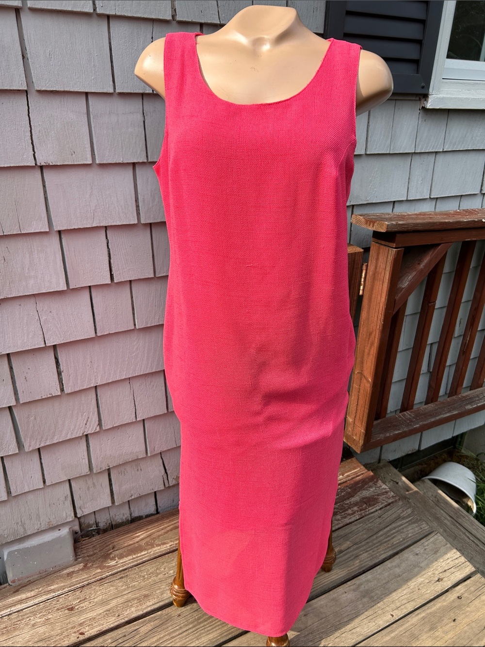 Plaza South Vintage Sleeveless Sheath Dress- Maxi length - classic scoop neck- P